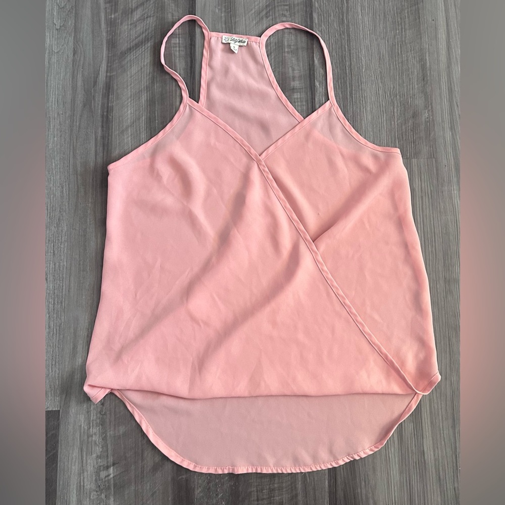LILY WHITE Flowy Drapey Tank Top Peach